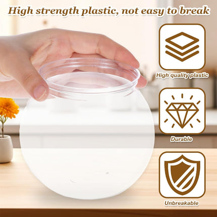 Mini Plastic Fish Bowl 27 oz Decorative Small Fishbowl, Aquarium Fish Bowls Unbreakable Heavy Duty Bowl for Centerpiece Vases, Party Decorations, Pack of 1.