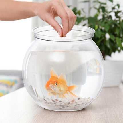 Mini Plastic Fish Bowl 27 oz Decorative Small Fishbowl, Aquarium Fish Bowls Unbreakable Heavy Duty Bowl for Centerpiece Vases, Party Decorations, Pack of 1.