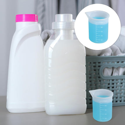 2Pcs Silicone Laundry Detergent Cup, Laundry Detergent Measuring Cup, Silicone Dispenser Cups Reusable for Liquid Flexible Washable Liquid Measuring Cups for Home, Dormitory, Hotel.