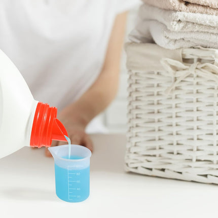 2Pcs Silicone Laundry Detergent Cup, Laundry Detergent Measuring Cup, Silicone Dispenser Cups Reusable for Liquid Flexible Washable Liquid Measuring Cups for Home, Dormitory, Hotel.