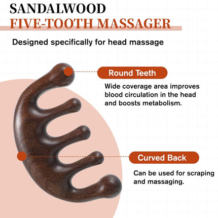 Vin Beauty 2 Pcs Wooden Scalp Massager Comb, Wood Scalp Massager 2 in 1 Wide Fine Tooth with Handle for Hair Growth for Curls Women Men Detangles Long Thick Wet Dry Head Anti-Static Care Relief.