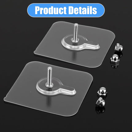 20 PCS Quick Stick Studs for Hanging Adhesive Wall Hooks Wall Hangers Self Adhesive Hooks Without Nails Screw Free Sticker, Seamless Screws for Mount, Reusable for Kitchen, Bathroom, Home, Office.
