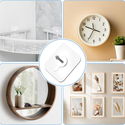 20 PCS Quick Stick Studs for Hanging Adhesive Wall Hooks Wall Hangers Self Adhesive Hooks Without Nails Screw Free Sticker, Seamless Screws for Mount, Reusable for Kitchen, Bathroom, Home, Office.