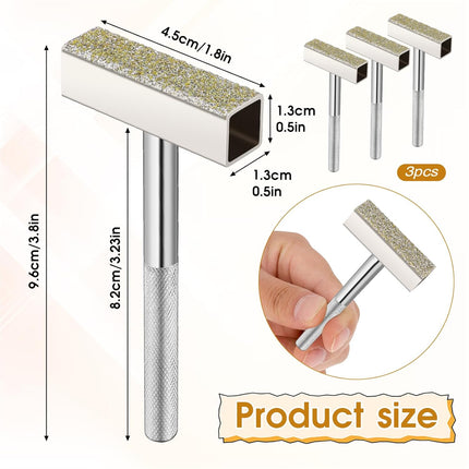 3 Pcs Grinding Wheel Dresser Grinding Wheel Dressing Tool Diamond Wheels Stone Dresser with Flat Diamond Coated Surface for Restore Bench Grinder Truing Deburring Wheels Silver.