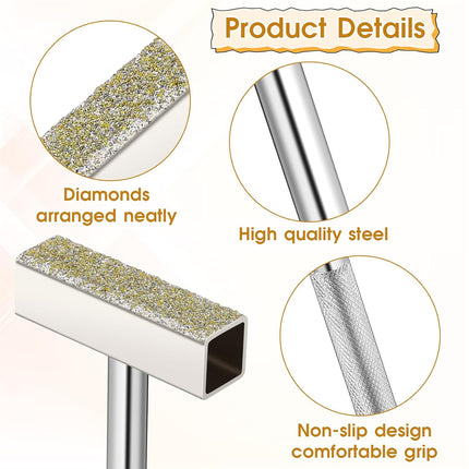 3 Pcs Grinding Wheel Dresser Grinding Wheel Dressing Tool Diamond Wheels Stone Dresser with Flat Diamond Coated Surface for Restore Bench Grinder Truing Deburring Wheels Silver.