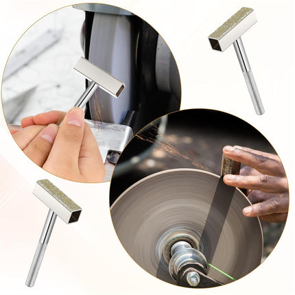 3 Pcs Grinding Wheel Dresser Grinding Wheel Dressing Tool Diamond Wheels Stone Dresser with Flat Diamond Coated Surface for Restore Bench Grinder Truing Deburring Wheels Silver.