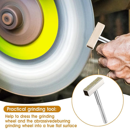 3 Pcs Grinding Wheel Dresser Grinding Wheel Dressing Tool Diamond Wheels Stone Dresser with Flat Diamond Coated Surface for Restore Bench Grinder Truing Deburring Wheels Silver.