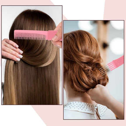 3 Pack Lift Teasing Combs with Metal Prong Salon Teasing Back Combs Hair Styling Comb Lifting Fluffing Comb with Metal Pick Hair Picks for Women.