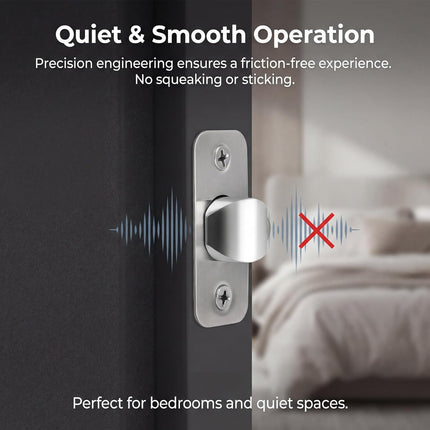Adjustable Deadlatch 2-3/8''(60mm) or 2-3/4''(70mm), Adjustable Door Latch Entry Door Lock 45° Turning Angle Replacement Part Latch and Strike with Dust Box, Universal Smart Doors Lock Deadlatch.