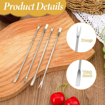 Stainless Steel Seafood Tools - 8 Piece Set, Lobster & Crab Picks, Oyster & Escargot Forks, Silver Crab Picking Tools for Kitchen & Picnic.