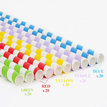 100 Pack, Extra Wide Paper Smoothie, Boba Straws - 10 mm Wide Biodegradable Straws for Bubble Tea (Tapioca, Boba Pearls), Milkshakes, Jumbo Drinks - Shower, Wedding Party Supplies Decorations.