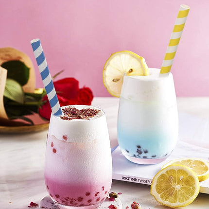 100 Pack, Extra Wide Paper Smoothie, Boba Straws - 10 mm Wide Biodegradable Straws for Bubble Tea (Tapioca, Boba Pearls), Milkshakes, Jumbo Drinks - Shower, Wedding Party Supplies Decorations.