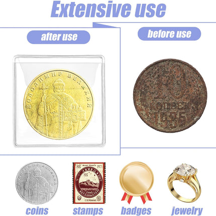 50 Pack Plastic Coin Sleeves, 2.1 x 2.1 Inch Clear Plastic Coin Protectors Small Pouches for Coins Holder Storage Individual Coins Holders for Currency Bills Collectors.
