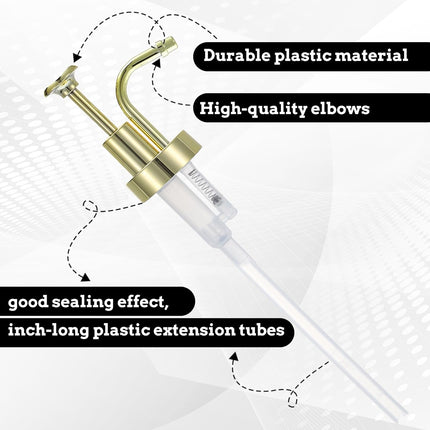 Soap and Lotion Dispenser Pump Replacement, ABS Material Gold Gloss Smooth Action Oil Can Pump Head for Wider Mouth Bottle of 1.3 in (33 mm) Thread, Rust Proof & Leak Proof for Soap Lotion Bottle.
