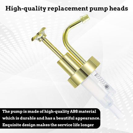 Soap and Lotion Dispenser Pump Replacement, ABS Material Gold Gloss Smooth Action Oil Can Pump Head for Wider Mouth Bottle of 1.3 in (33 mm) Thread, Rust Proof & Leak Proof for Soap Lotion Bottle.