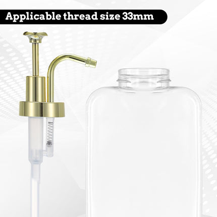 Soap and Lotion Dispenser Pump Replacement, ABS Material Gold Gloss Smooth Action Oil Can Pump Head for Wider Mouth Bottle of 1.3 in (33 mm) Thread, Rust Proof & Leak Proof for Soap Lotion Bottle.