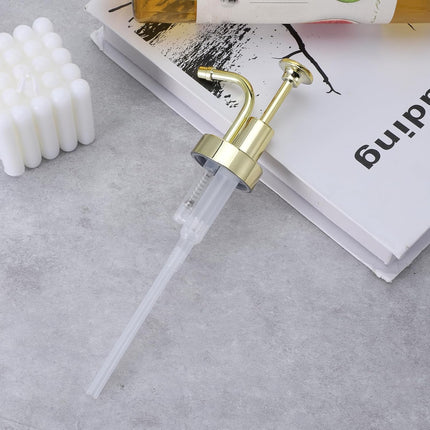 Soap and Lotion Dispenser Pump Replacement, ABS Material Gold Gloss Smooth Action Oil Can Pump Head for Wider Mouth Bottle of 1.3 in (33 mm) Thread, Rust Proof & Leak Proof for Soap Lotion Bottle.