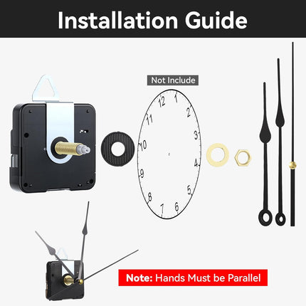 Long Shaft Clock Mechanism 31 mm Long Shaft Clock Movement Replacement, DIY Wall Clocks Movement Mechanism Clocks Repair Kit for DIY Repair with 2 Pairs Pointer Hands, Silent Sweep Seconds Movements.
