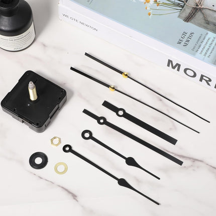 Long Shaft Clock Mechanism 31 mm Long Shaft Clock Movement Replacement, DIY Wall Clocks Movement Mechanism Clocks Repair Kit for DIY Repair with 2 Pairs Pointer Hands, Silent Sweep Seconds Movements.
