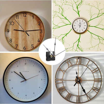 Long Shaft Clock Mechanism 31 mm Long Shaft Clock Movement Replacement, DIY Wall Clocks Movement Mechanism Clocks Repair Kit for DIY Repair with 2 Pairs Pointer Hands, Silent Sweep Seconds Movements.