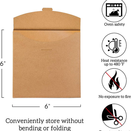 200 Count Unbleached Parchment Paper Squares 6" x 6", Non-Stick Wax Paper Sheets for Separate Burgers, Cookies & Other Foods When Storing, Freezing.