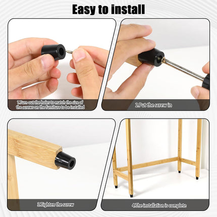 16 Pack Rubber Cutting Board Feet Non Slip Screw On Rubber Feet for Cutting Board with Stainless Screws Small Bumper Pads for Electronics, Furniture, Wood Stool, Table Leg, 3/4" W x 25/32" H.