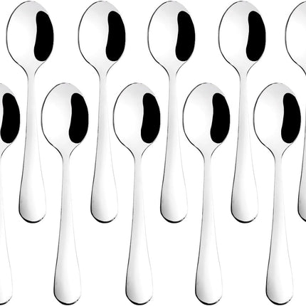 12-Piece Demitasse Espresso Spoons, 4 Inches Stainless Steel Mini Coffee Spoons.