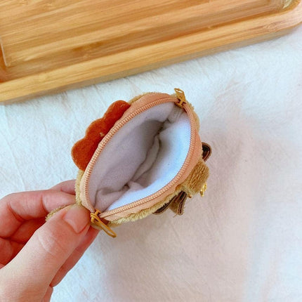 1Pc Brown Cute Plush Coin Purse Keychain, Mini Wrist Purse Bag, Japanese Creative Adjustable Soft Taiyaki Coin Pendant With Zipper Plush Pouch for Girl Women's Coin Purses and Pouches, Fish.