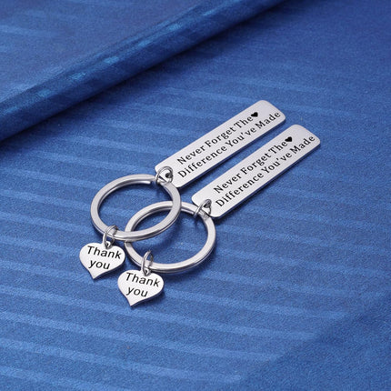 2PC Coworker Going Away Farewell Thank You Keychain, Teacher Nurse Boss Retirement Gifts for Women Men, Employee Appreciation Gift.