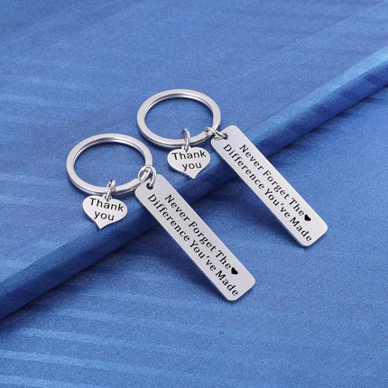2PC Coworker Going Away Farewell Thank You Keychain, Teacher Nurse Boss Retirement Gifts for Women Men, Employee Appreciation Gift.