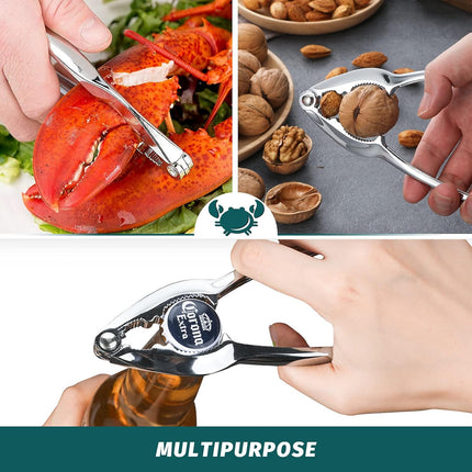 Lobster Crackers and Picks Set, 10-Piece Crab Leg Cracker Tools - Stainless Steel Seafood Crackers & Forks Nut Cracker Set - Dishwasher Safe.