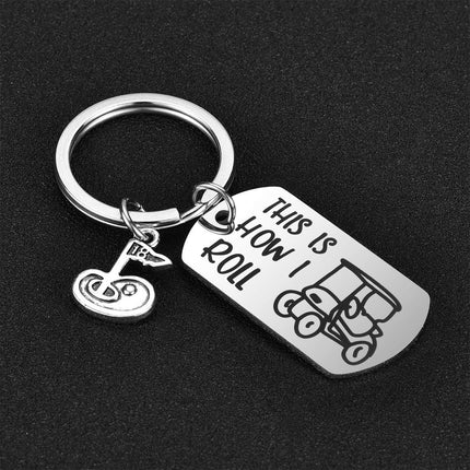 JanToDec This is How I Roll Golf Keychain Golf Cart Key Chains for Golfer Gift.