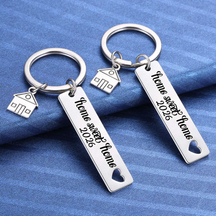 Kvekstio 2PCS 2026 Home Sweet Home Key Chain Housewarming Presents, New Homeowner Keychain Closing Gift Ideas, Real Estate Gifts From Agent For Client Congratulations.