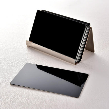 Maxdot Rose Gold Business Card Holders Stainless Steel Name Cards Display Stand Desktop Rack Organizer for Office Home Desk Accessories.