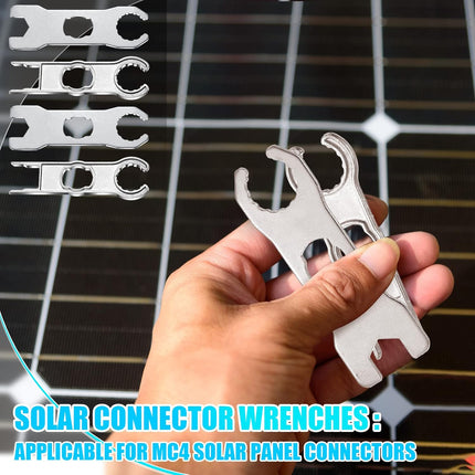 Landhoow 6 Pcs Solar Panel Connector Tool Solar Metal Spanner Wrench Solar PV Disconnect Removal Tools Crimping Tool for Solar Panel Cable PV System Wire and Connectors, Assembly and Disassembly Kit.