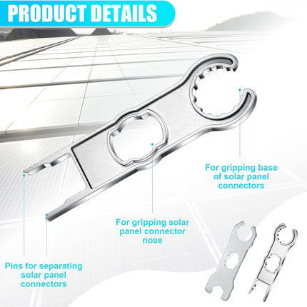 Landhoow 6 Pcs Solar Panel Connector Tool Solar Metal Spanner Wrench Solar PV Disconnect Removal Tools Crimping Tool for Solar Panel Cable PV System Wire and Connectors, Assembly and Disassembly Kit.