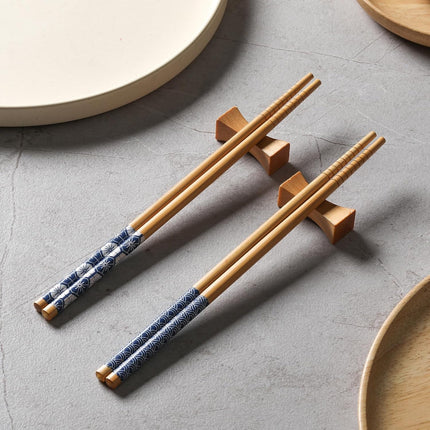 10 Pairs Reusable Bamboo Chopsticks, Japanese Style Natural Bamboo Wooden Chopstick Classic Style Chop Stick 8.8 Inch.