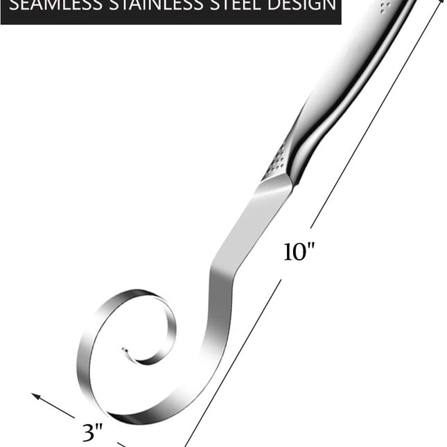 Seamless Danish Dough Whisk -10" Stainless Steel Dutch Bread Dough Whisk Tool for Sourdough Bread Baking, Whisking, Pizza, Pastry, Cake Batter, Biscuits,Dishwasher Safe.