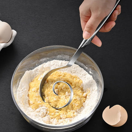 Seamless Danish Dough Whisk -10" Stainless Steel Dutch Bread Dough Whisk Tool for Sourdough Bread Baking, Whisking, Pizza, Pastry, Cake Batter, Biscuits,Dishwasher Safe.