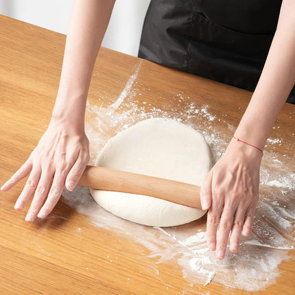 Classic French Rolling Pin for Baking - Beech Wood Tapered Rolling Pin Dough Roller for Pizza Dough, Pie Crust Cookie Fondant Dumpling 11.81-Inch.