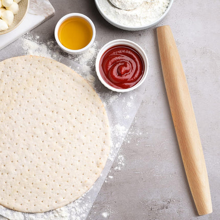 Classic French Rolling Pin for Baking - Beech Wood Tapered Rolling Pin Dough Roller for Pizza Dough, Pie Crust Cookie Fondant Dumpling 11.81-Inch.