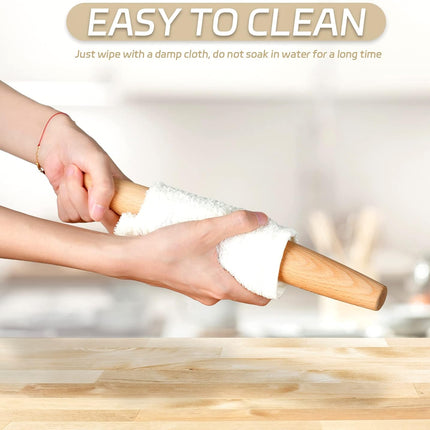 Classic French Rolling Pin for Baking - Beech Wood Tapered Rolling Pin Dough Roller for Pizza Dough, Pie Crust Cookie Fondant Dumpling 11.81-Inch.