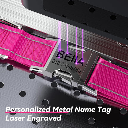 Personalized Tactical Dog Collar with Control Handle, Custom Name & Phone, Neoprene-Padded Lining, Reflective Strips, Heavy-Duty Thick Nylon, Metal Buckle, for Medium Large Dogs.