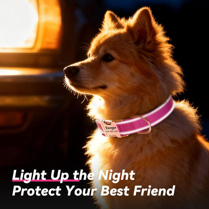 Personalized Tactical Dog Collar with Control Handle, Custom Name & Phone, Neoprene-Padded Lining, Reflective Strips, Heavy-Duty Thick Nylon, Metal Buckle, for Medium Large Dogs.