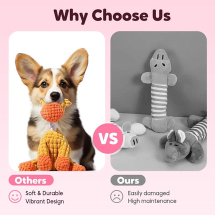 2026 New Dog Toys, Indestructible Plush Toy for Aggressive Chewers, Interactive Squeaky Soft Puppy Chew Toy, Durable Teething Toys Small Medium Large Dogs (Sky Blue).