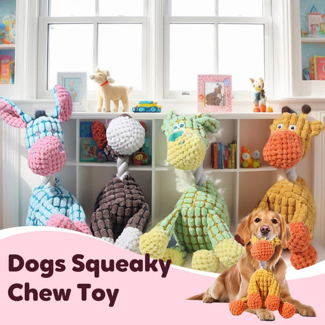 Linen Dog Toys, Durable Toy with Squeaker for Small Medium Large Dogs, Chew Resistant Animal Shaped Plush Toys Warm-Hearted Companion Anxiety Relief (Monkey) Monkey.