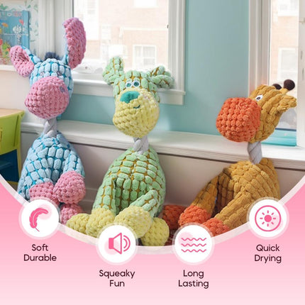 Linen Dog Toys, Durable Toy with Squeaker for Small Medium Large Dogs, Chew Resistant Animal Shaped Plush Toys Warm-Hearted Companion Anxiety Relief (Monkey) Monkey.