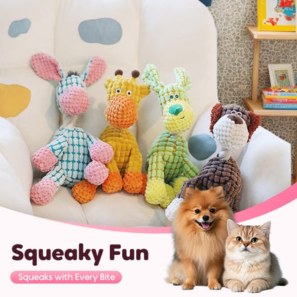 Linen Dog Toys, Durable Toy with Squeaker for Small Medium Large Dogs, Chew Resistant Animal Shaped Plush Toys Warm-Hearted Companion Anxiety Relief (Monkey) Monkey.