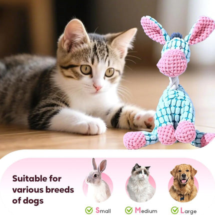 Linen Dog Toys, Durable Toy with Squeaker for Small Medium Large Dogs, Chew Resistant Animal Shaped Plush Toys Warm-Hearted Companion Anxiety Relief (Monkey) Monkey.
