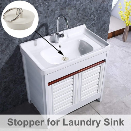 6 Pieces Drain Stopper, Rubber Kitchen Sink Drain, Sink Stopper Drain Plug with Pull Ring for Kitchen, Bathtub, Bathroom and Laundry Sink in 6 Different Sizes, White.